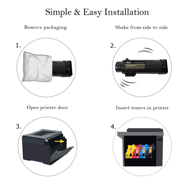 Cartlee Compatible Toner Cartridges Replacement for Dell H625cdw H825cdw S2825cdn H625 H825 s2825 Smart Color Multifunction Printers High Yield Laser Ink (2 Black) - Image 5